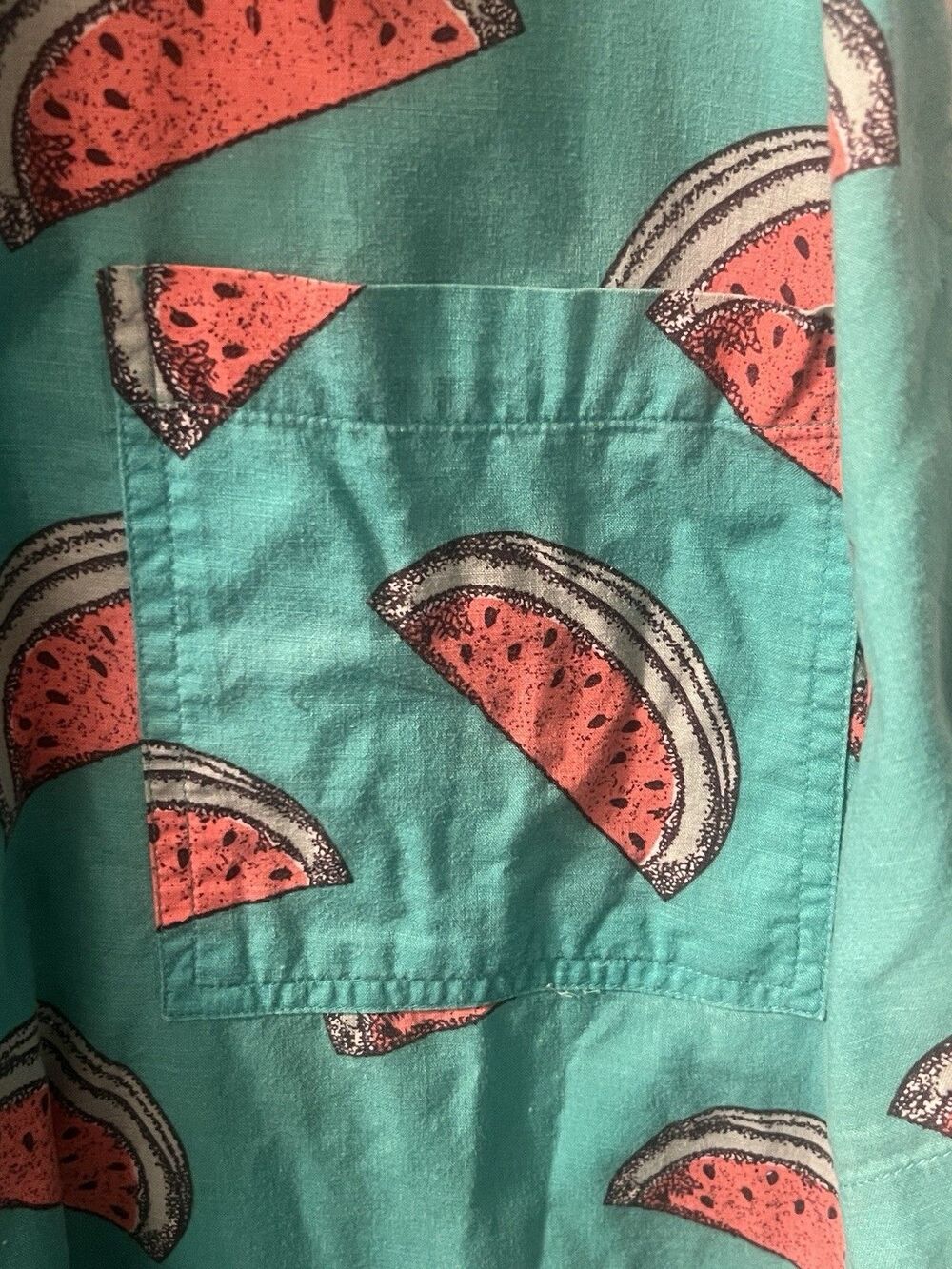 Vintage 80s 90s ACA Joe Men's Button Up Shirt Watermelon Summer Fun USA Large - Picture 4 of 5